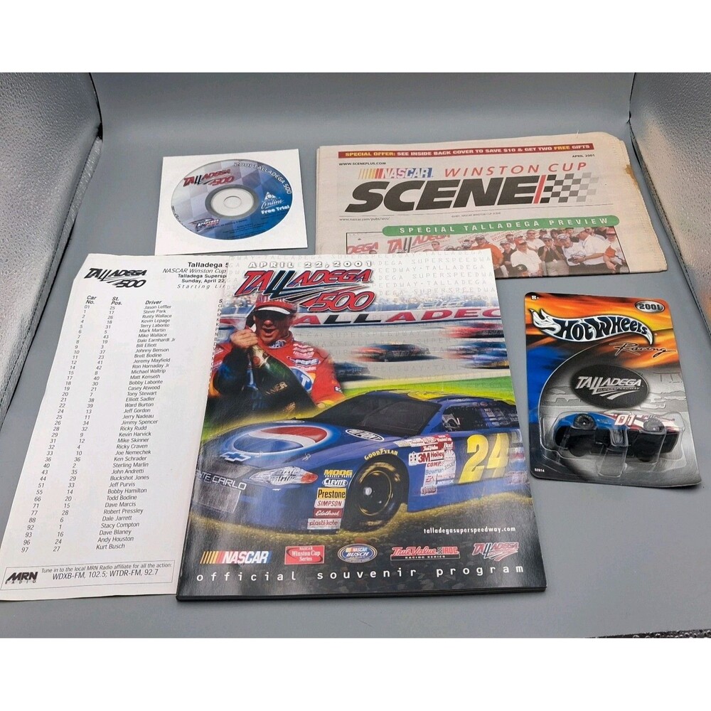 NASCAR Official April 22 2001 Talladega 500 Racing Program & Die-cast + Extras